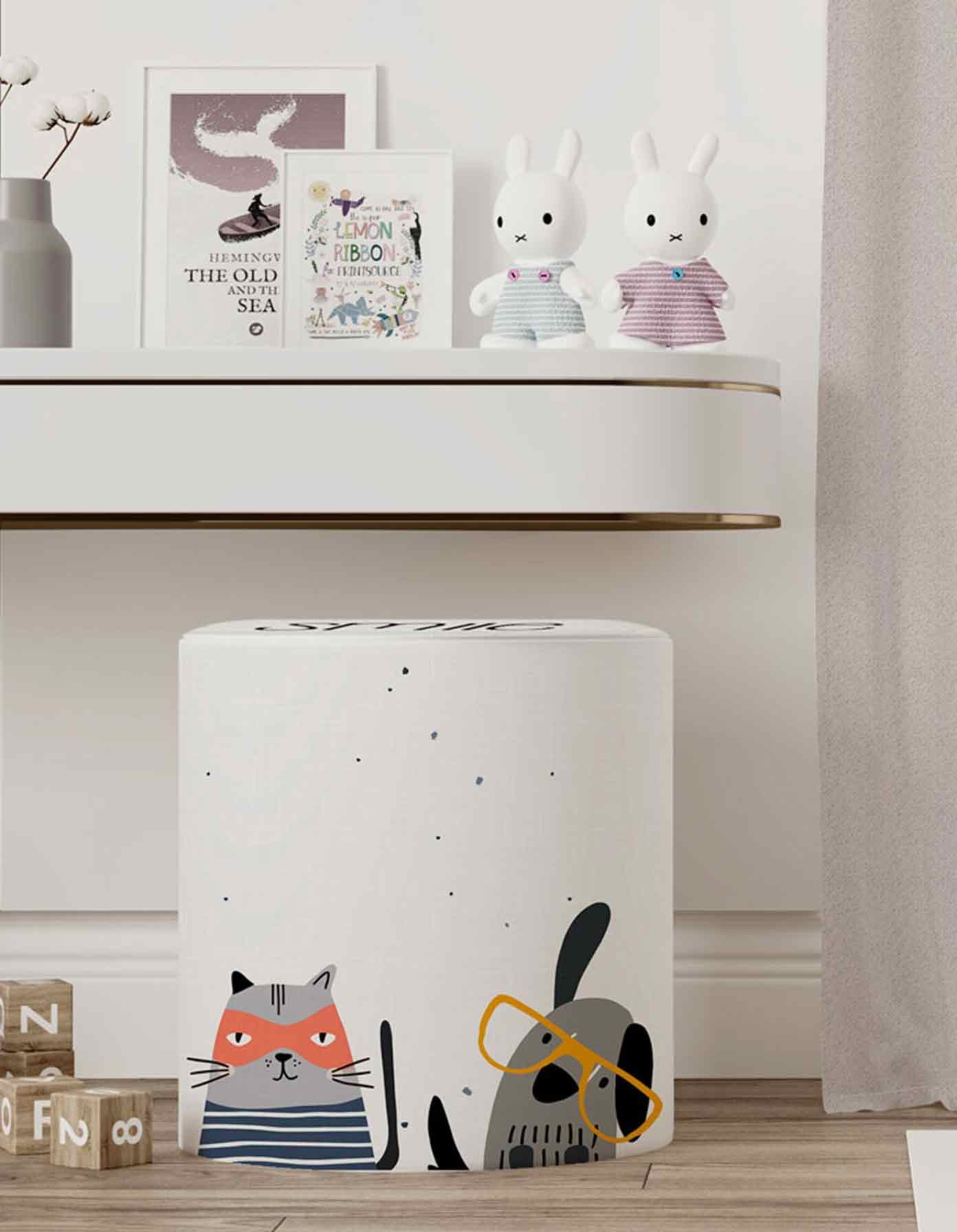 POUF-SH-219_ بف دائري قماش بتصميم عصري – موديل 219