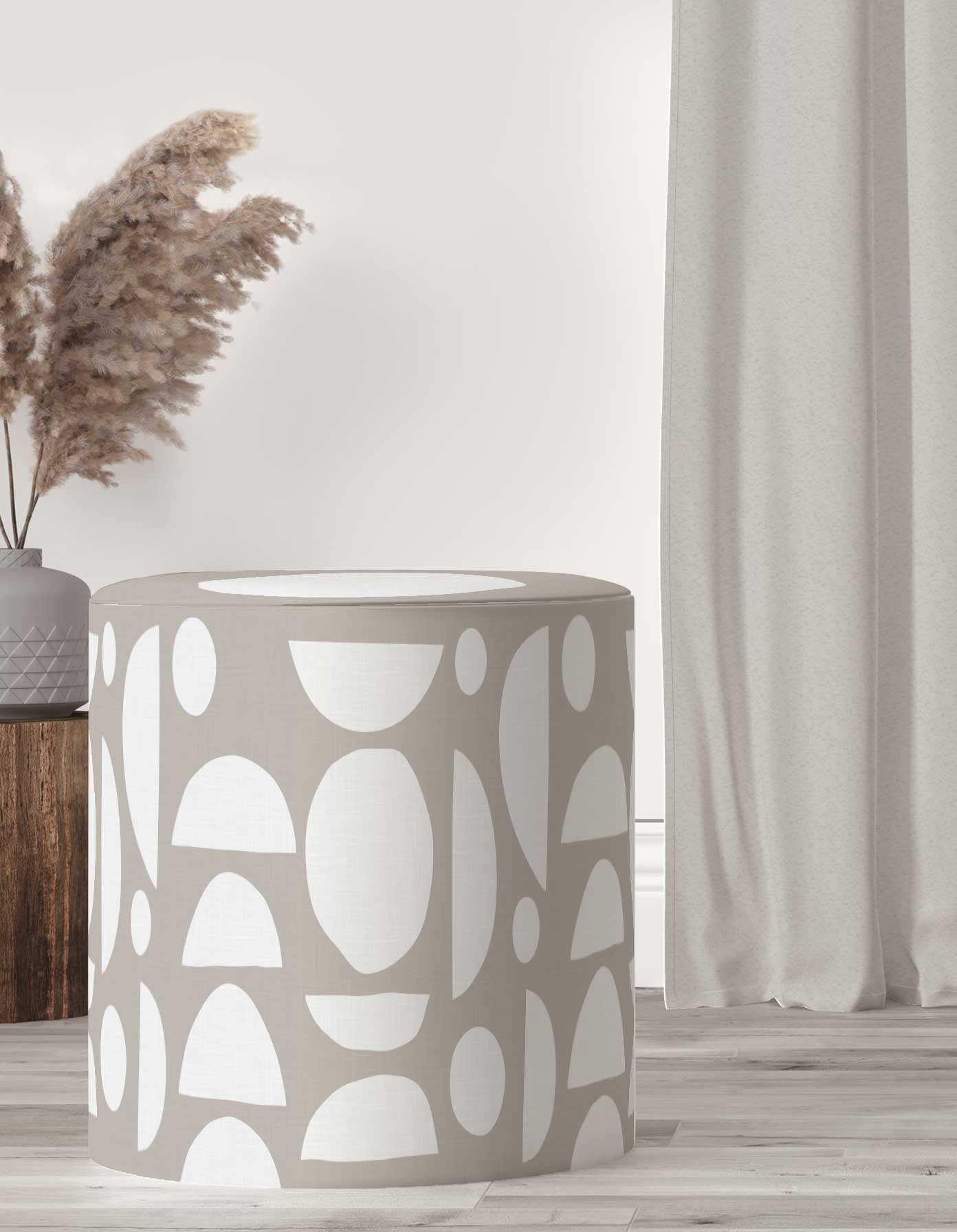 POUF-SH-281_ Modern Design Round Fabric Buff - Model 281