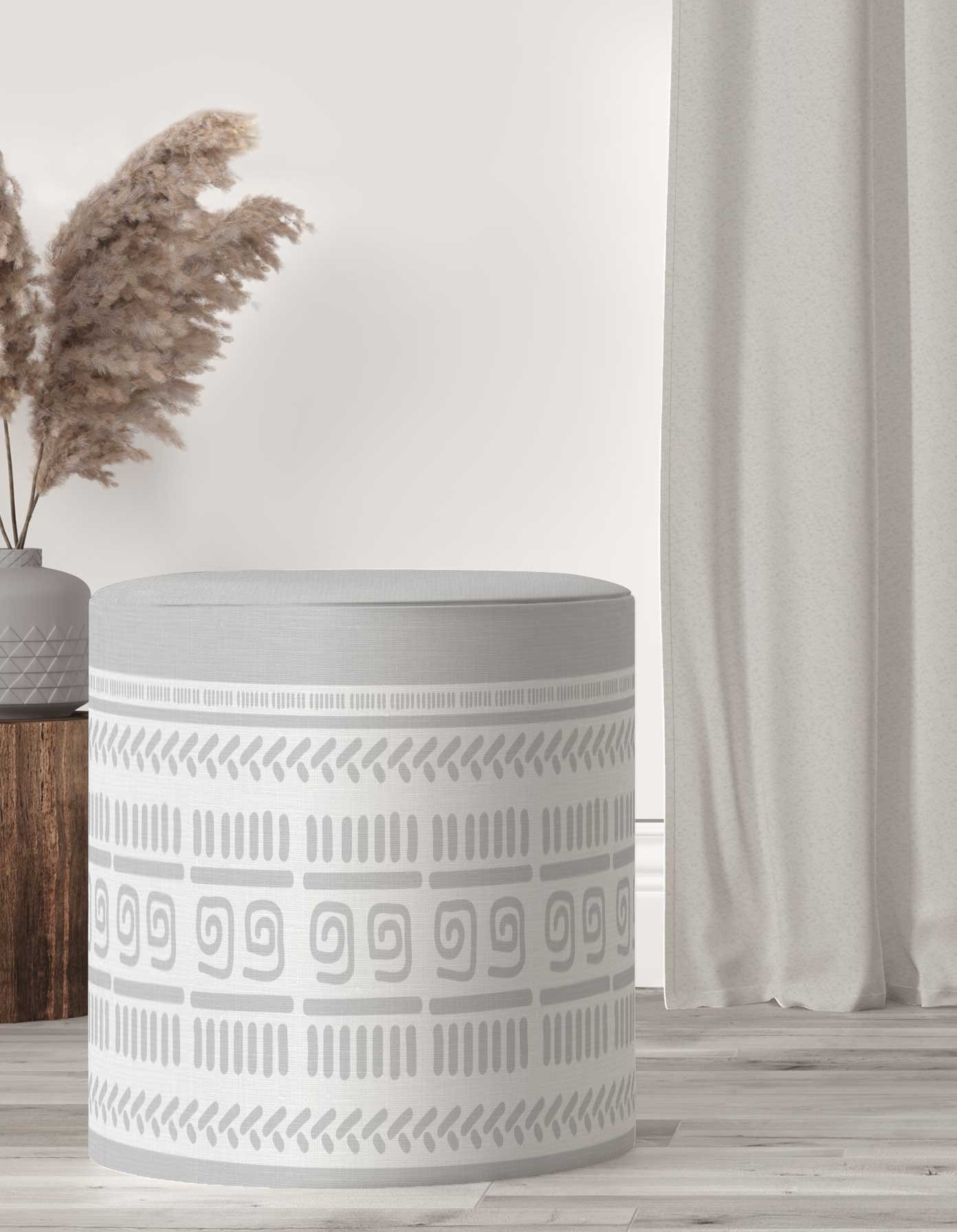 POUF-SH-283_ Modern Design Round Fabric Buff - Model 283