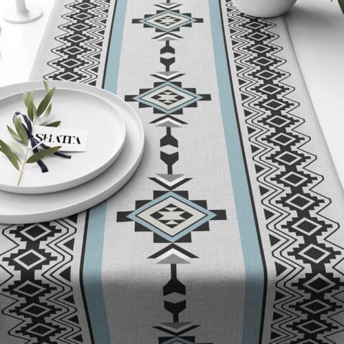 Printed fabric travel runner code 245