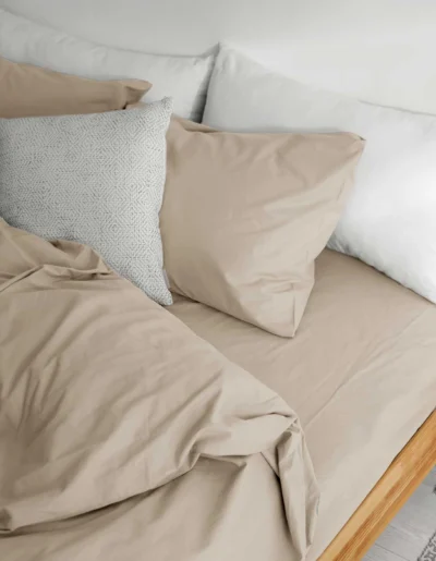 fitted-sheet-bieg طقم ملاية سرير سادة مثبت 3قطع