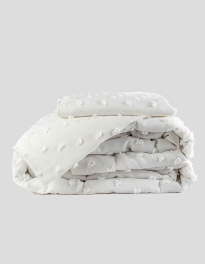 108151330402 Grande parure de lit matelassée 220 x 240 cm Blanc cassé Code 2