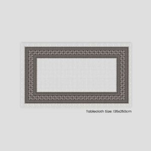مفرش طاولة بحجم 135x250 سم مع تصميم مزخرف على الحواف