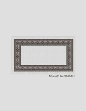 مفرش طاولة بحجم 135x250 سم مع تصميم مزخرف على الحواف