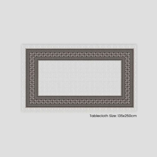 مفرش طاولة بحجم 135x250 سم مع تصميم مزخرف على الحواف