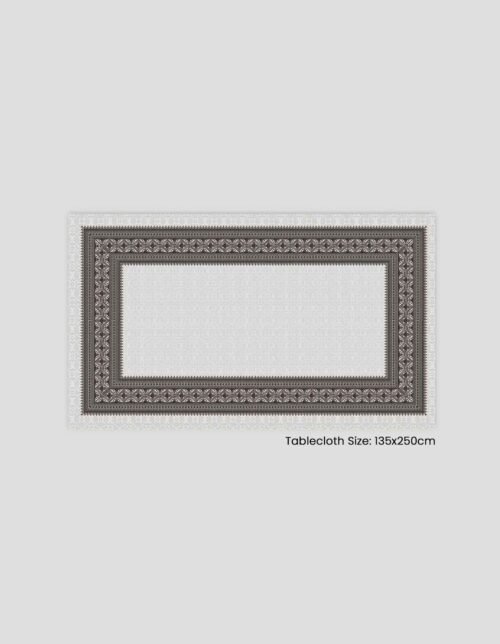 مفرش طاولة بحجم 135x250 سم مع تصميم مزخرف على الحواف