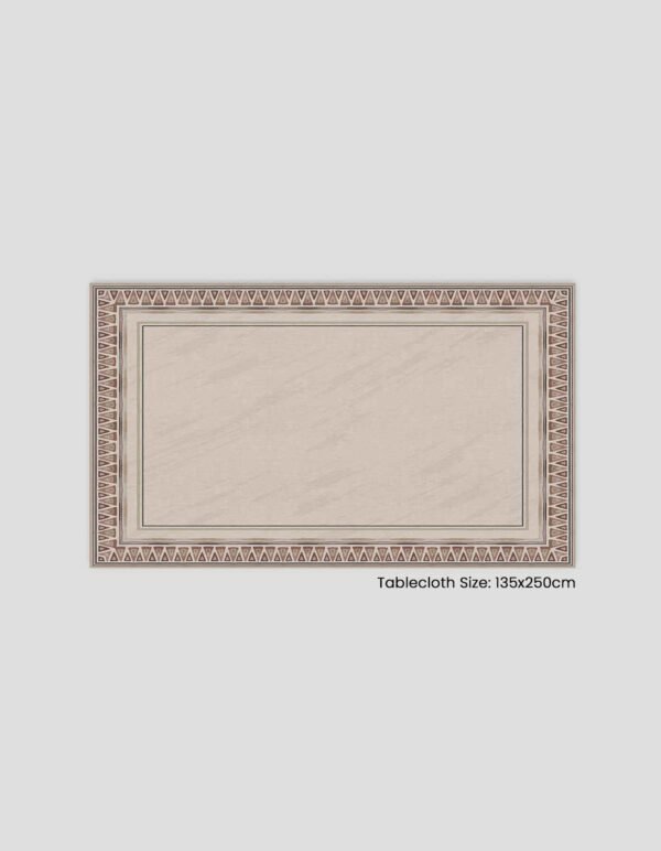 Tablecloth size: 135x250 cm, with a decorative design on the edges