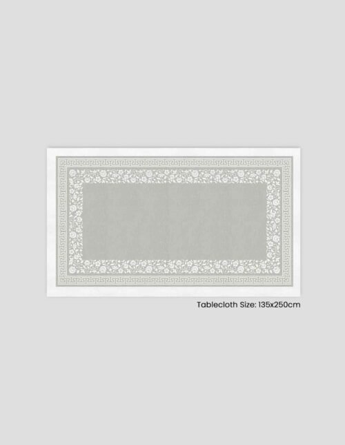 Tablecloth size: 135x250 cm, with a decorative design on the edges