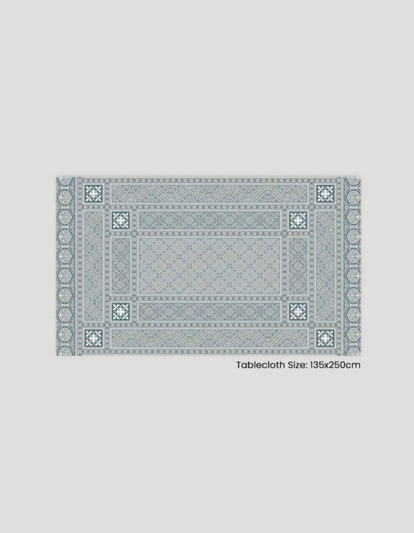 مفرش طاولة مزخرف بألوان هادئة، بحجم 135x250 سم