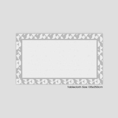 مفرش طاولة بحجم 135x250 سم، مع تصميم بسيط على الحواف