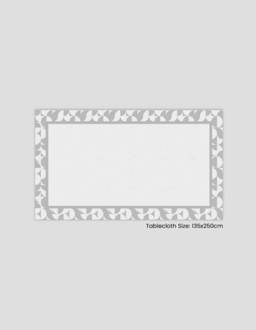مفرش طاولة بحجم 135x250 سم، مع تصميم بسيط على الحواف