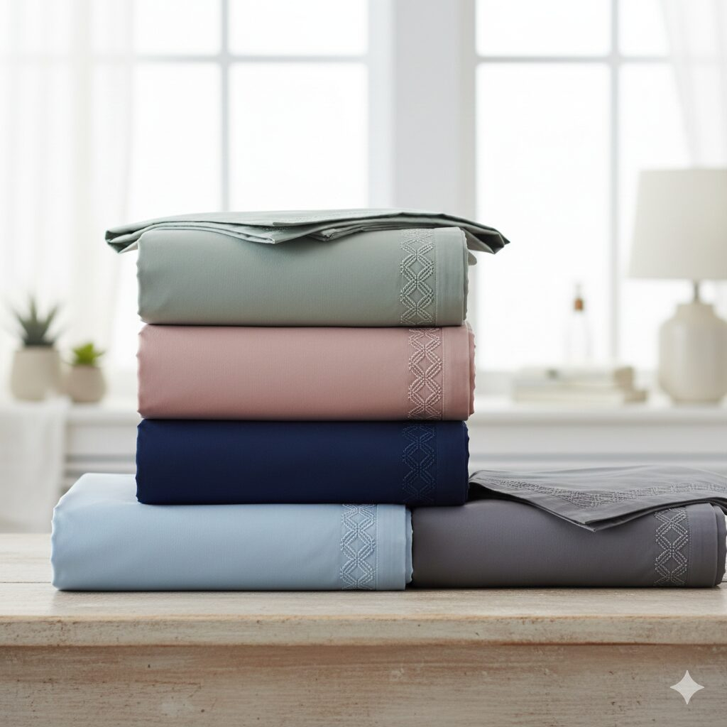 ملايات سرير قطنية عالية الجودة بملمس ناعم وثبات في اللون تناسب جميع المقاسات