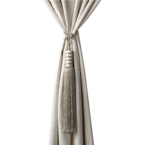 Curtain tiebacks for fabric rollers