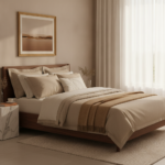 Luxurious white Egyptian cotton bed linens in a serene luxury style for an elegant bedroom